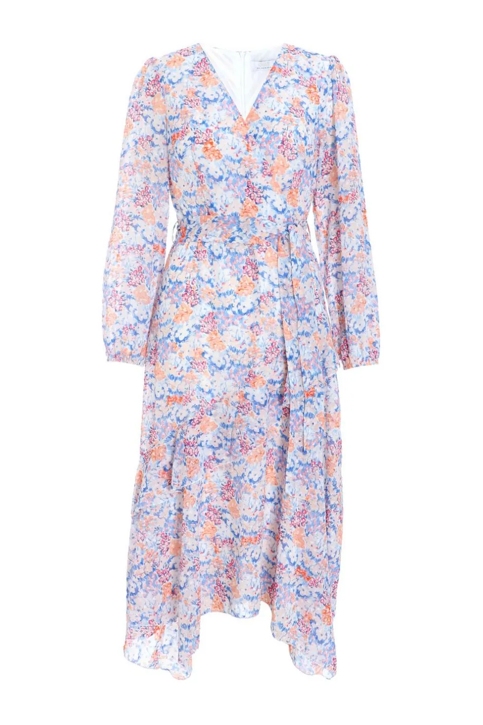 Quiz Multicoloured Ditsy Print Chiffon Wrap Midi Dress Clearance