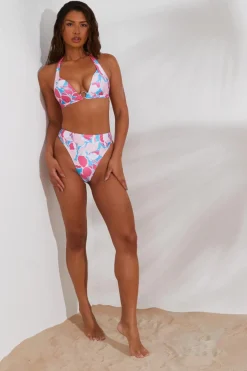 Quiz Multicoloured Halter Neck Bikini Top Online