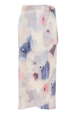 Quiz Multicoloured Marble Print Wrap Midi Skirt Clearance