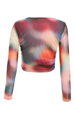 Quiz Multicoloured Ombre Mesh Crop top Discount