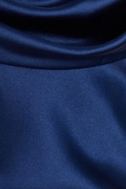 Quiz Asymmetric Cowl Midaxi Dress Navy Hot