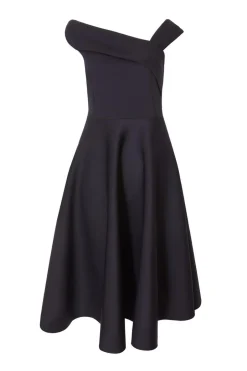 Quiz Asymmetric Skater Dress Navy Hot