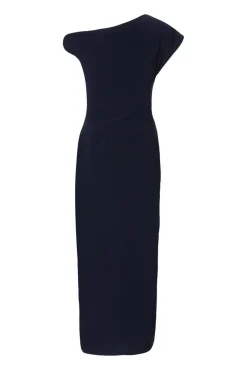 Quiz Navy Asymmetric Wrap Midaxi Dress