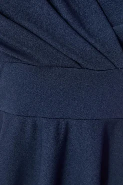 Quiz Bardot Midi Dress Navy Outlet