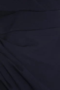 Quiz Navy Bardot Ruched Wrap Midi Dress Hot