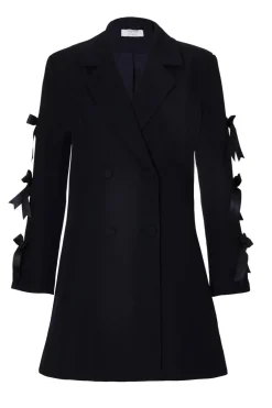 Quiz Bow Sleeve Blazer Dress Navy Best
