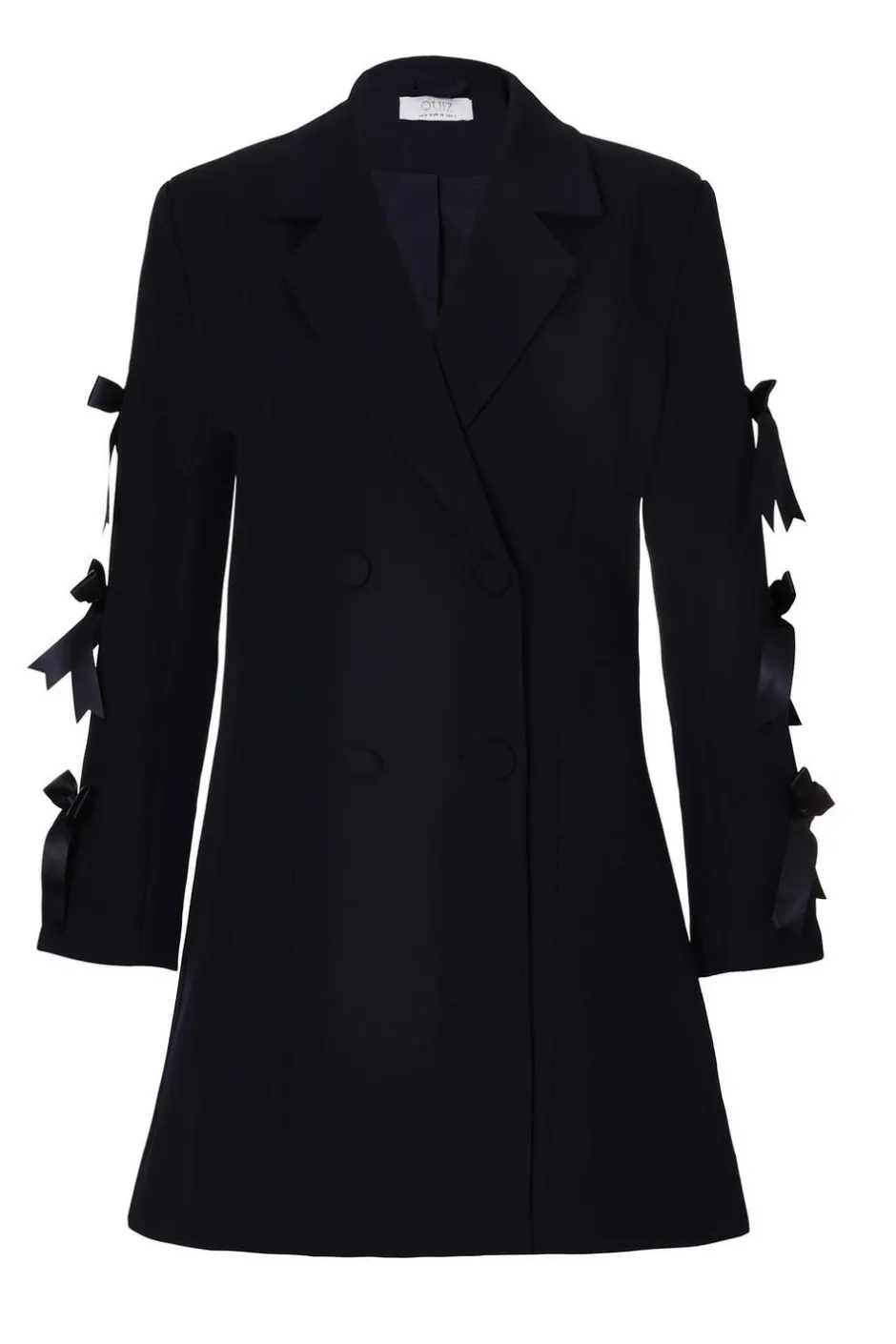 Quiz Bow Sleeve Blazer Dress Navy Best