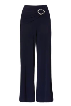 Quiz Navy Buckle Detail Trousers Discount