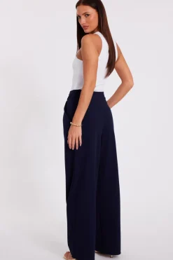 Quiz Buckle Palazzo Trousers Navy New