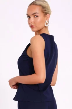 Quiz Button Front Waistcoat Navy Clearance