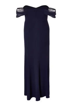 Quiz Chiffon Bardot Maxi Dress Navy Clearance