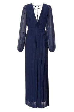Quiz Navy Chiffon Pleated Jumpsuit Discount