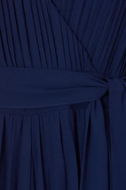 Quiz Navy Chiffon Pleated Jumpsuit Discount