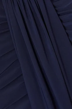 Quiz Navy Cross Front Ruched Maxi Dress