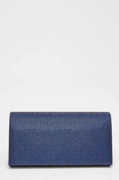 Quiz Navy Diamante Embellished Clutch Bag Sale