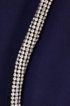 Quiz Navy Diamante Trim Maxi Dress Discount