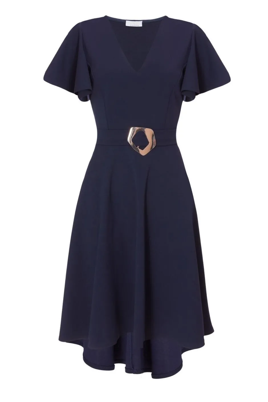 Quiz Dip Hem Midi Dress Navy Online