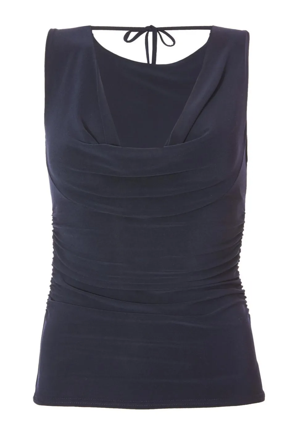 Quiz Navy Drape Back Top