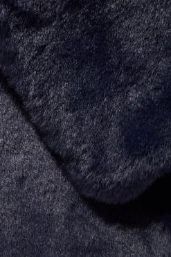 Quiz Faux Fur Wrap Navy Sale