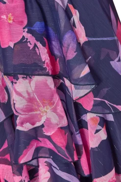 Quiz Navy Floral Dip Hem Midaxi Dress Best