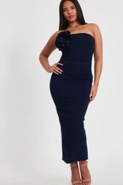 Quiz Navy Flower Embellished Midaxi Dress Online