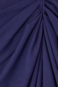 Quiz Navy Front Wrap Ruched Midi Dress Online