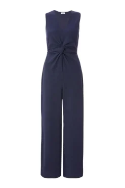 Quiz Navy Gathered Front Jumpsuit