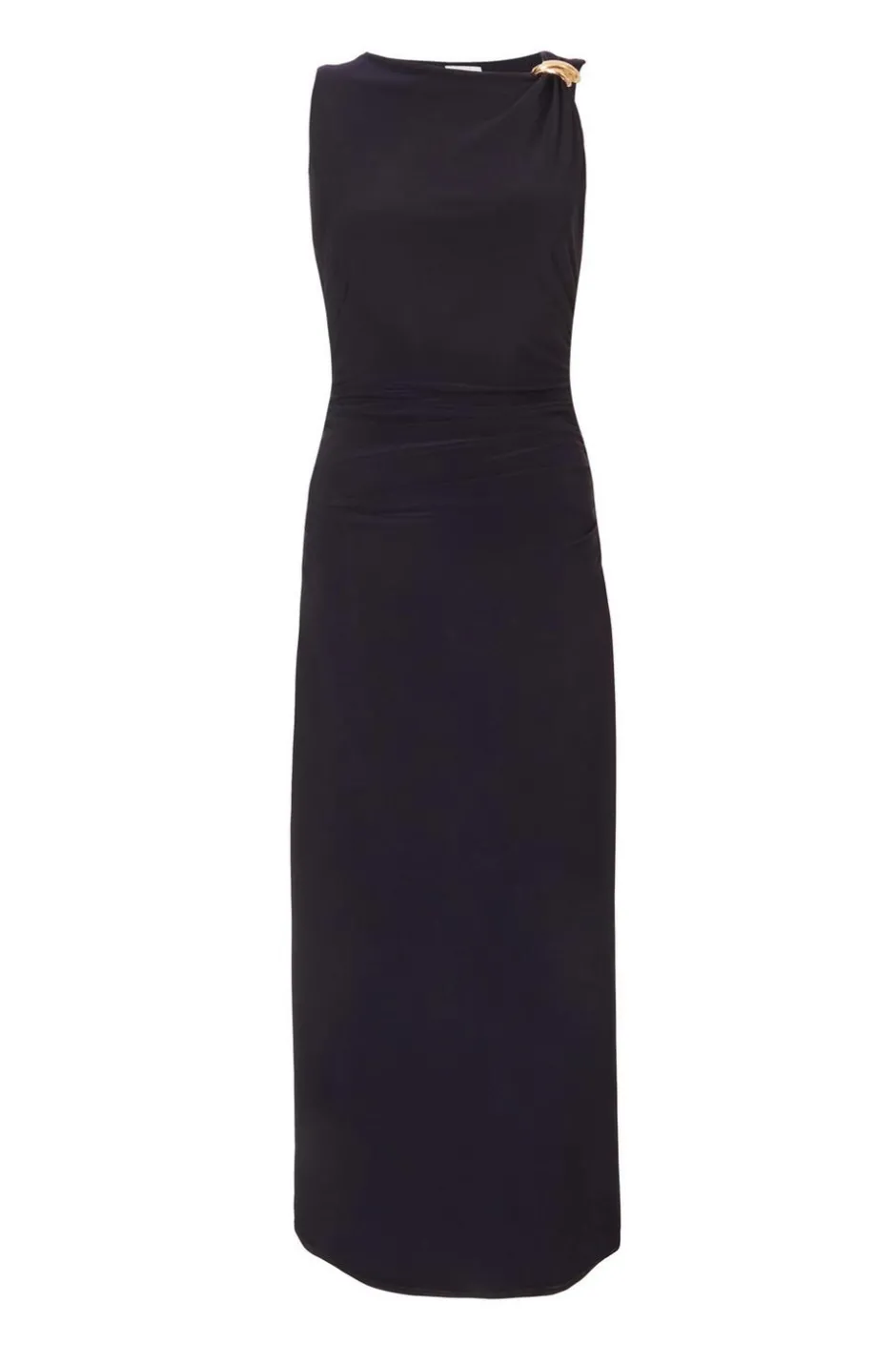 Quiz Gold Buckle Midaxi Dress Navy Clearance