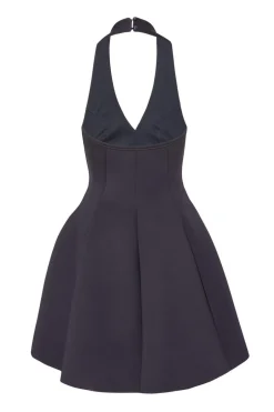 Quiz Halter Neck Skater Dress Navy Sale
