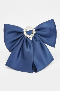 Quiz Jewel Brooch Hair Bow Navy Sale