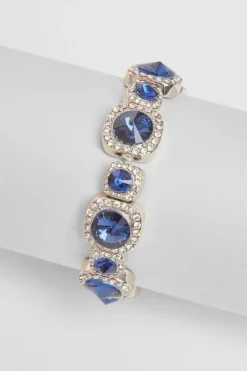 Quiz Jewel Stretch Bracelet Navy New