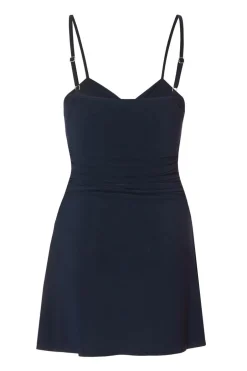 Quiz Knot Front Mini Dress Navy Clearance