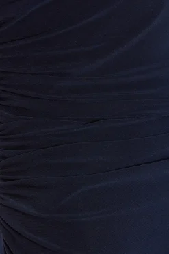 Quiz Knot Front Mini Dress Navy Clearance