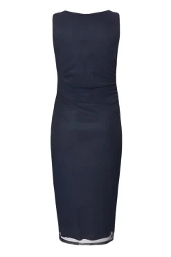 Quiz Mesh Buckle Detail Midi Dress Navy Sale