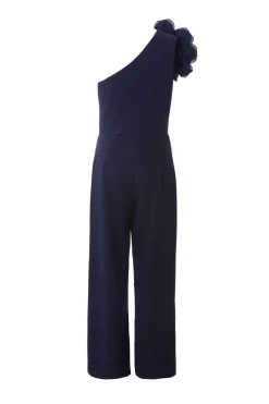 Quiz One Shoulder Floral Jumpsuit Navy Hot