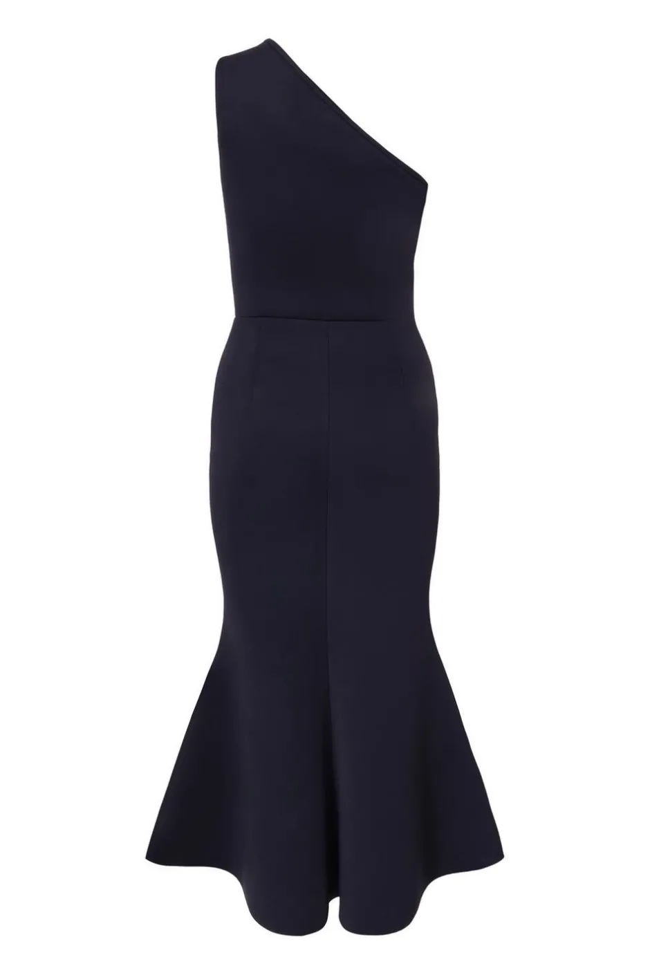 Quiz Navy One Shoulder Peplum Dress Sale