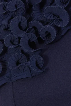 Quiz Navy One Shoulder Ruffle Maxi Dress Clearance