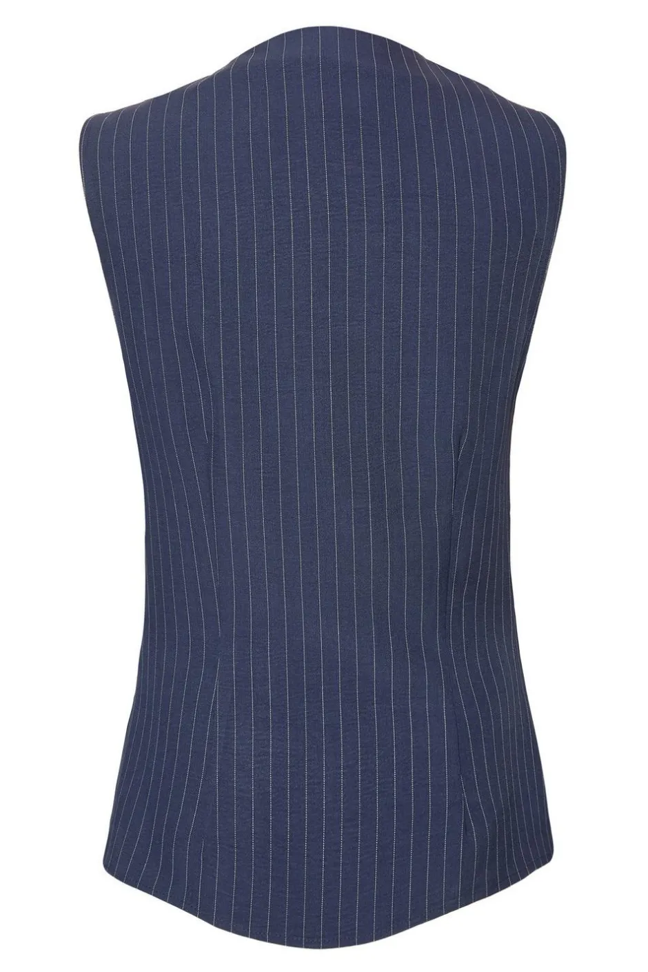 Quiz Navy Pinstripe Wrap Waistcoat Outlet