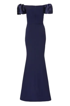Quiz Navy Puff Sleeve Maxi Dress Hot