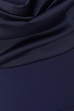 Quiz Navy Satin Cold Shoulder Jumpsuit Outlet