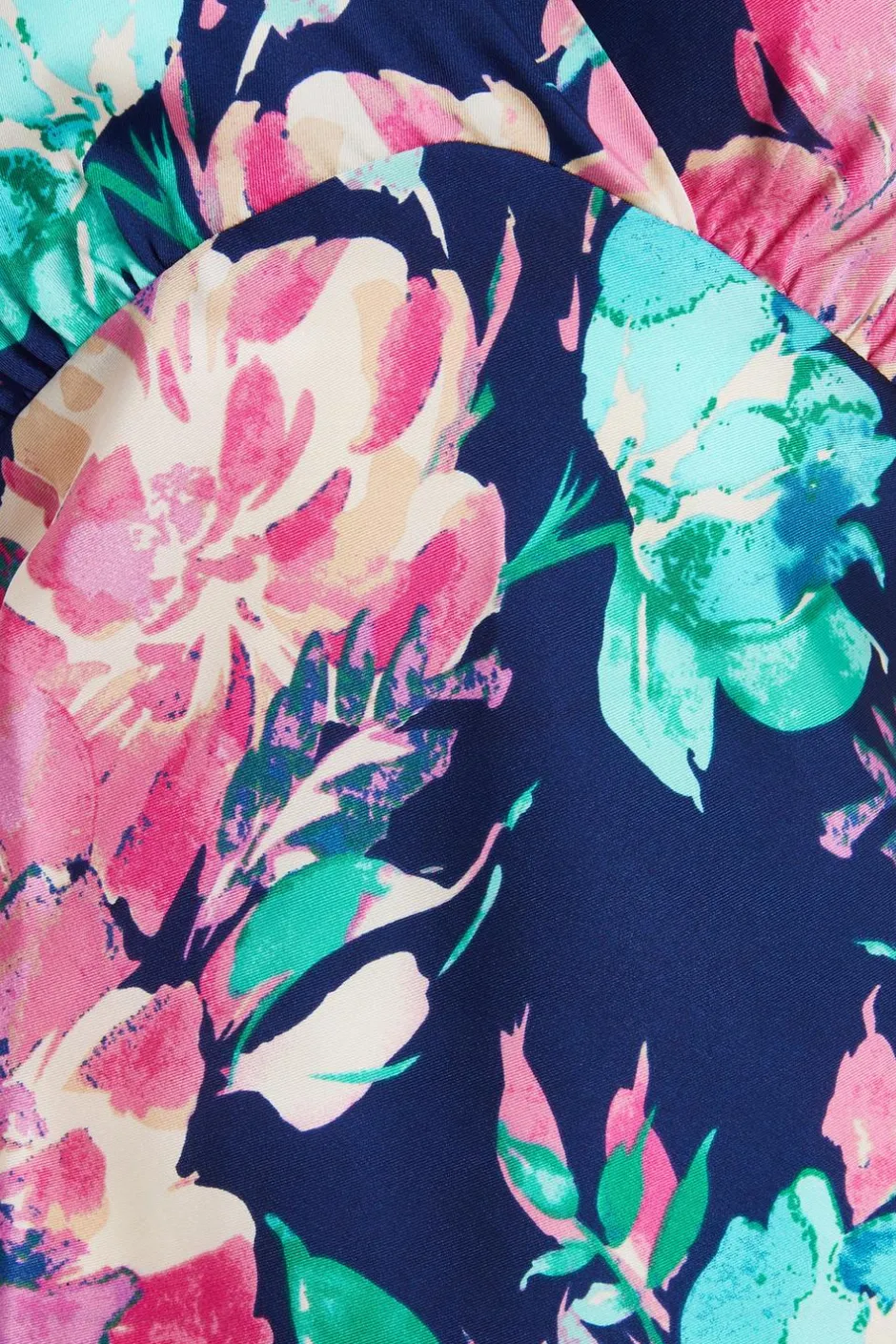 Quiz Navy Satin Floral Maxi Dress