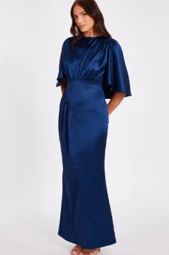 Quiz Navy Satin Maxi Dress Sale