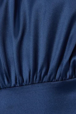Quiz Navy Satin Maxi Dress Sale
