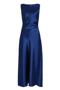Quiz Satin Ruched Midaxi Dress Navy Best