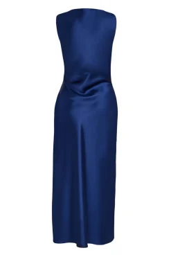 Quiz Satin Ruched Midaxi Dress Navy Best