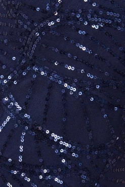 Quiz Navy Sequin Fishtail Maxi Dress Outlet