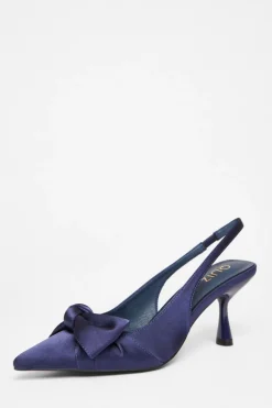 Quiz Sling Back Bow Heels Navy