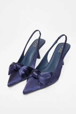 Quiz Sling Back Bow Heels Navy