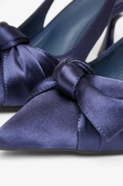 Quiz Sling Back Bow Heels Navy