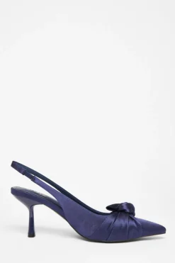 Quiz Sling Back Bow Heels Navy